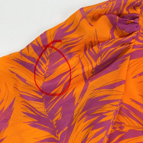 Toccin x RTR Womens Palm Print Open Back Maxi Dress Size 12 Orange - Picture 14 of 16